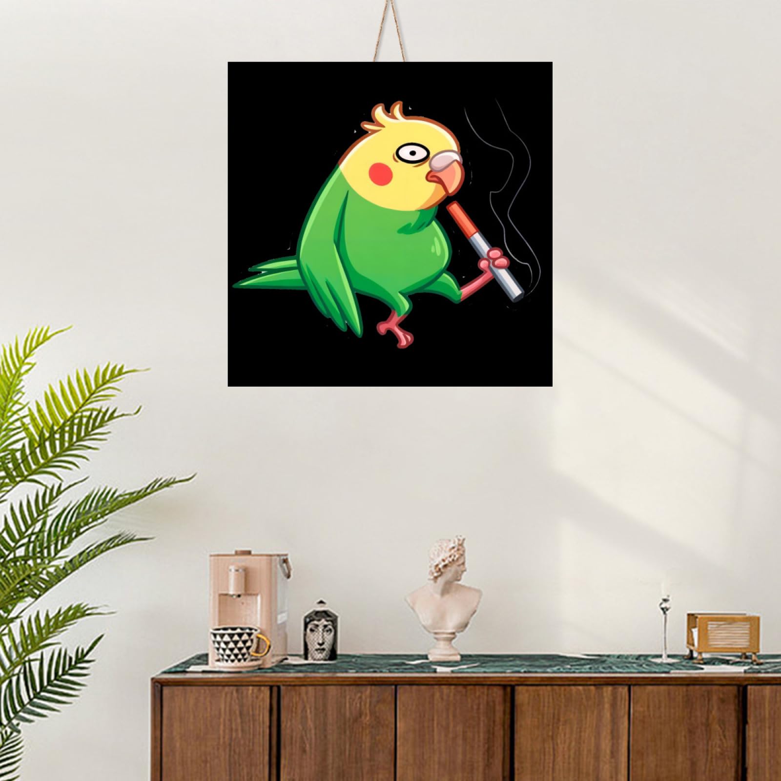 オウムの陶板アート 壁掛け